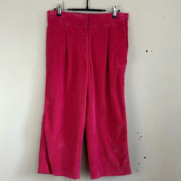 Marni Pants - Marni Raspberry Wide Wale Corduroy Cropped Pleated Pant. Sz 38.